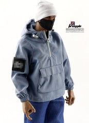 1/6 Casual Jacket Coat Tops Hooded Half Zipper Male Clothes For 12” Figure Body