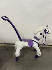POWER PONY PUSH RIDING TOY 3+ YEARS, 100 LB CAPACITY – WHITE