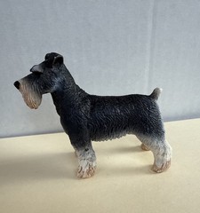 SAFARI LTD 2008 Schnauzer PVC Toy Figure Dollhouse 1:12 Vintage
