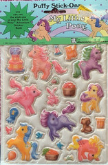 Vintage 1983 Hasbro My Little Pony Bow-Tie Party Puffy Stickers Style 4 Sealed