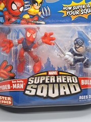 NIB 2007 Marvel Hasbro Super Hero Squad BEN REILLY SPIDER MAN & BULLSEYE 2.5″