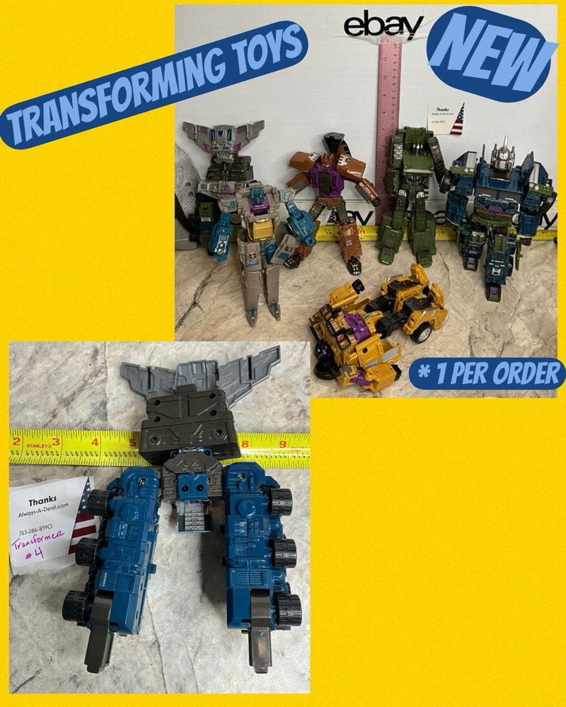 Transforming Toy Blue #4 TRANSFORMER Warbotron Truck Air Plane Fighter Jet Robot