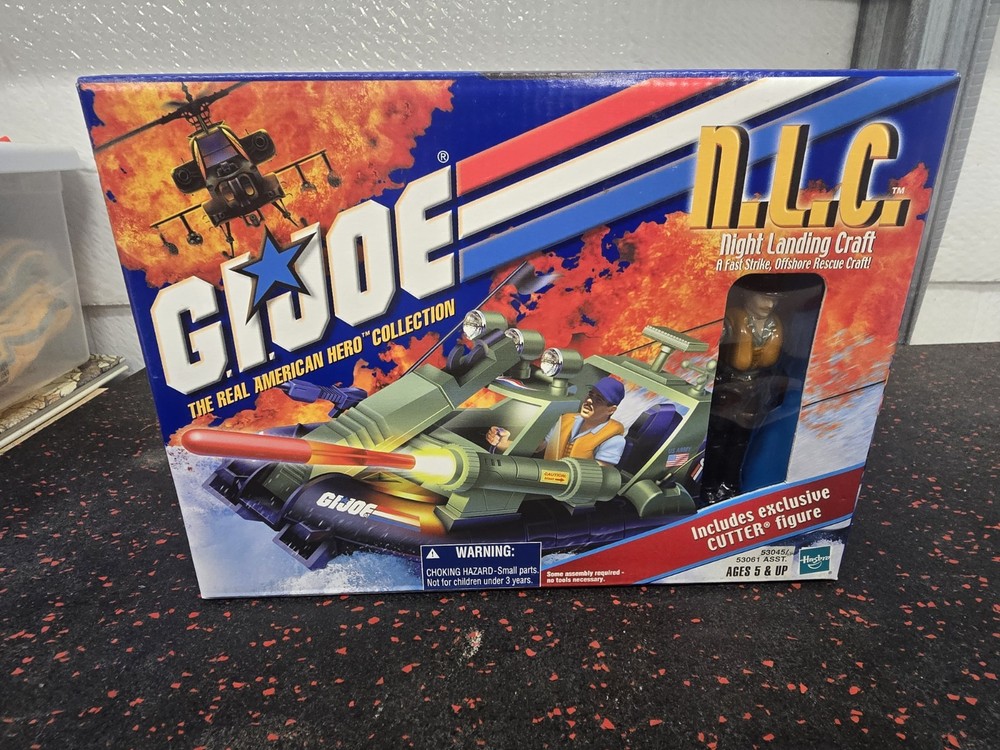2001 Gi Joe ARAH Night Landing Craft NLC & Cutter Figure Sealed in NMINT BOX!