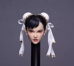 1/6 Chun Fighter Female Head Sculpt Movable Eyes For 12″ PHICEN Hot Toys Figure