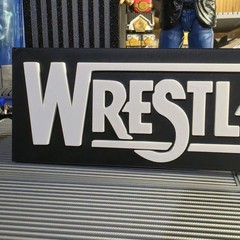 WWE Mattel Large 12 X 3 White WrestleMania Logo Accessory