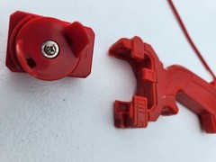 Bakuten Shoot Beyblade Red Kai/Dranzer EZ Grip Plastic Launcher Takara Tomy 2001