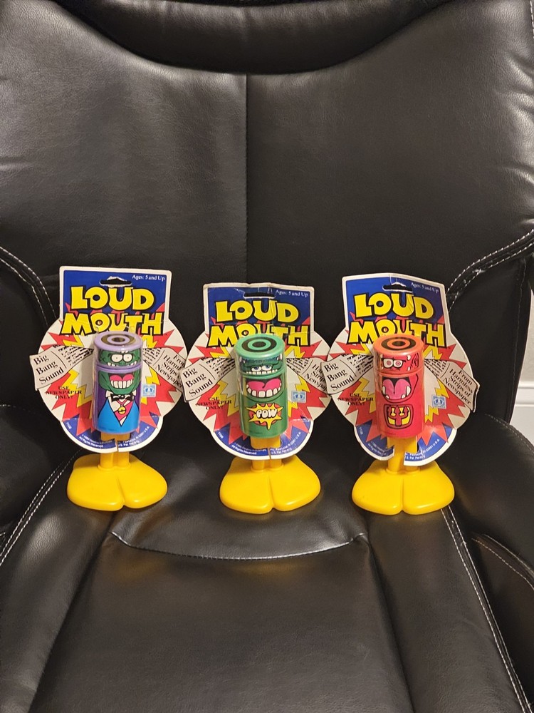 SET LOT 3 Hasbro Loud Mouth 8.5″ Action Figure Big Bang Sound Red Purple, Green