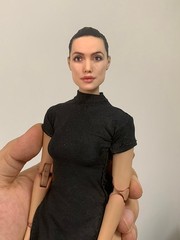 1:12 Angelina Jolie Head Sculpt Beauty Girl Fit 6″ Female Action Figure Body
