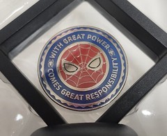 Marvel Spiderman Challenge Coin With Display Stand, Built by Culturefly NIB