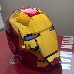 Iron Man JARVIS 💡Smart Helmet – LED Eyes, Voice Control 🔥 1:1 Mk5 Adult