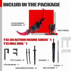 T13 3D Action Figure Set Assembly Completed,Dummy Robot Titan 13 Action Figur…