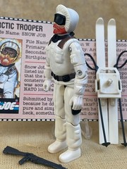 1983 GI Joe SNOW JOB – Great Figure w/ File Card – Bright White – 100% Complete