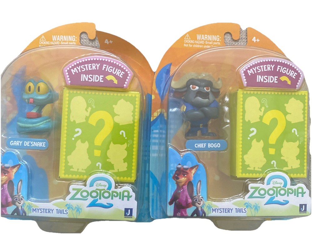 Zootopia 2 Movie MYSTERY TAILS Chief Novo & Gary De’Snake + 2 Mystery Figures.