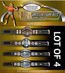 ECW ELITE SCALE Lot Of 4 Hand Made Wrestling Figure Belts 5.5 INCHES LONG v.2