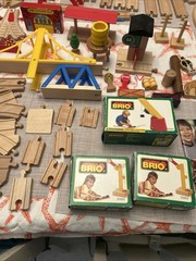 Huge Wooden Train Track Lot 140+ Pcs – fits Thomas Brio Melissa Doug – Bridges