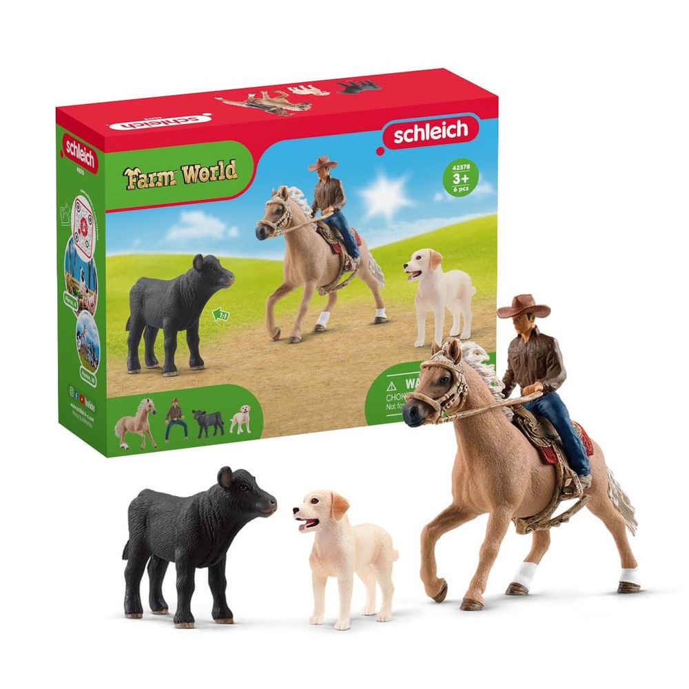 Schleich Western Riding Adventures Toy Farm Figure Playset for Kids 3-8 Years