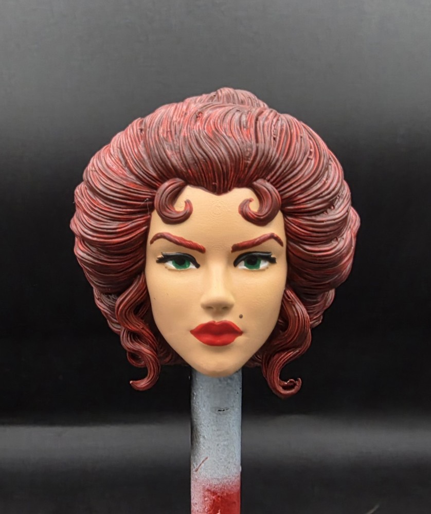 Marvel Legends Custom Black Queen Jean Grey Head 1/12 Scale Painted