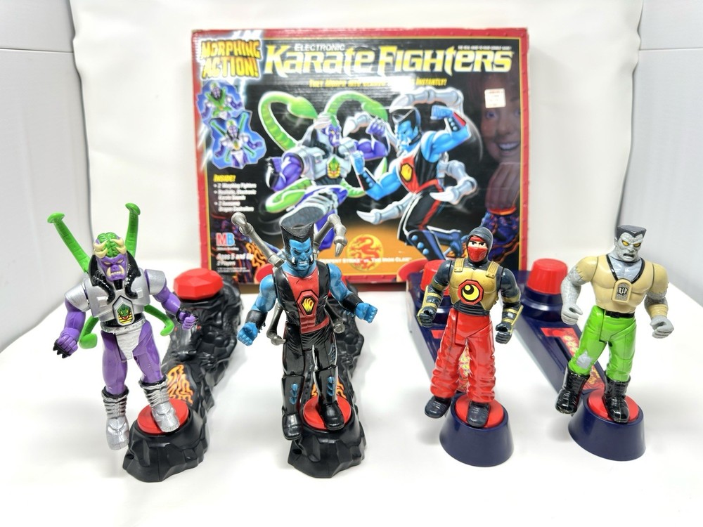 KB Toys Electronic Karate Fighters Milton Bradley 2 Sets Tested & Working 1996