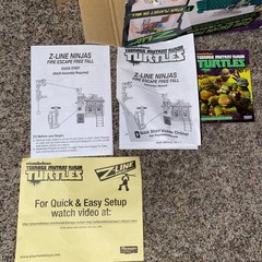 Teenage Mutant Ninja Turtles TMNT Fire Escape Free Fall Parts Still Straped Down