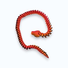 Lot 4 Articulated Snake Fidget Toys 3D Printed Flexible Desk Toy Gift – 21″