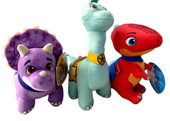 Set of 3 Dino Ranch Plush Toys Dinosaurs 9 inch Blitz Tango Clover NWT