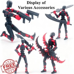 Teoboeys T13 Action Figure 5.2″ Black Red Dog Weapons