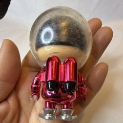 Pink Astronaut Plastic Figure w/ Clear Helmet & Jetpack, Silver/Beige/Black