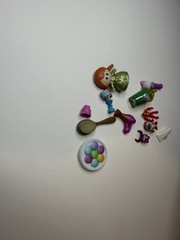 Mixed Mini Toy Figures & Doll Accessories 13 Piece Lot Used