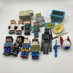Tube Heroes Minecraft Figure Lot Steve Enderman Sheep Sky Army + Accessories