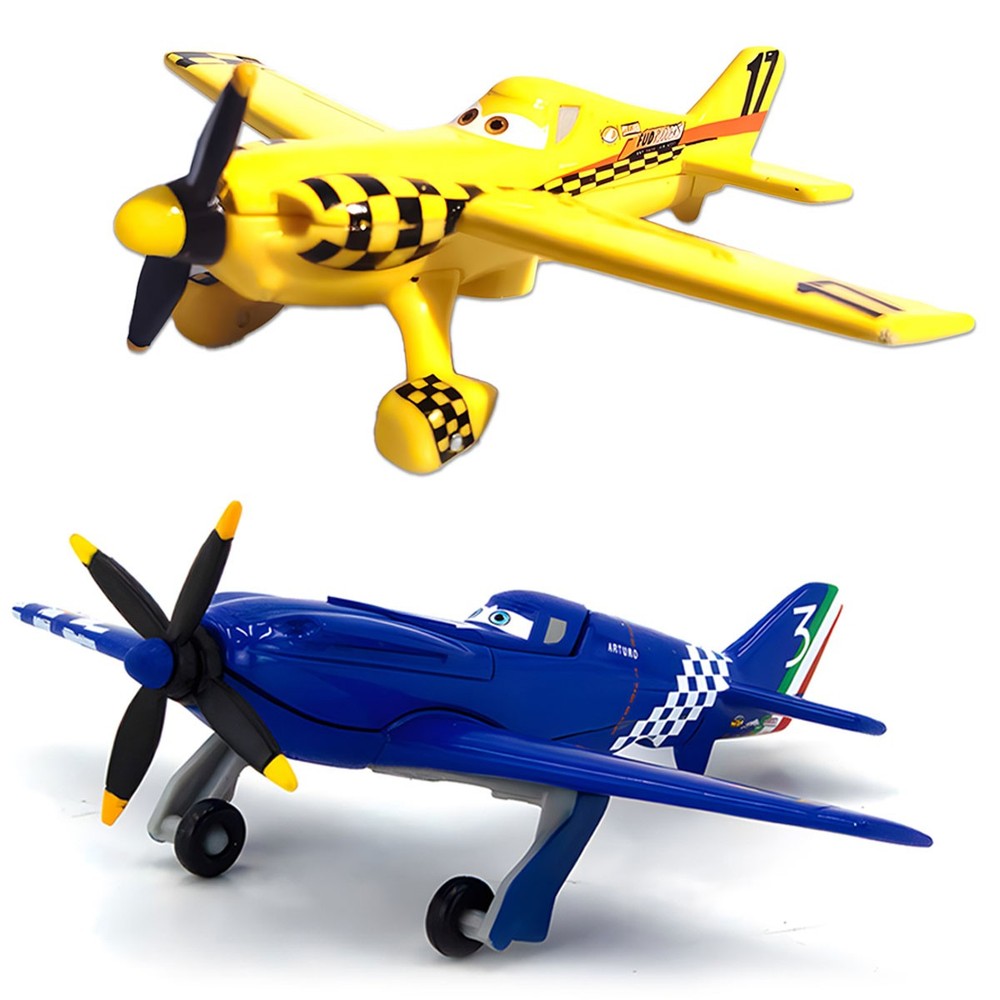 Disney Pixar Planes Model Plane NO.17 Yellow bird+No.3 Plane1:55 Kids Movie Toy~