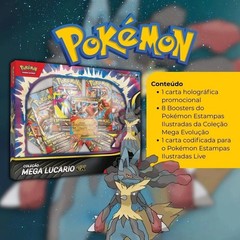 Pokemon Mega Lucario EX Collection Box Set 49 Cards Brazilian Game Sealed