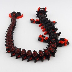 Valentines Dark Heart Dragon Articulated and 3d printed – Multicolor!
