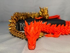 Large Red Articulated Dragon 60cm 3D Printed Poseable Desk Decor Collectible