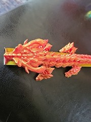 Red Orange 3D Printed Articulated Dragon Fidget Toy Flexible Full Articulated