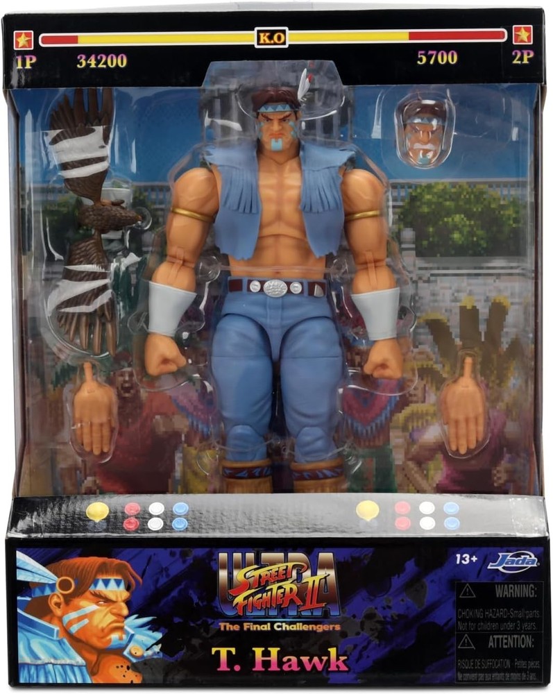 Jada Street Fighter II T. Hawk 1:12 Action Figure Toys, 6″ Tall, 35739