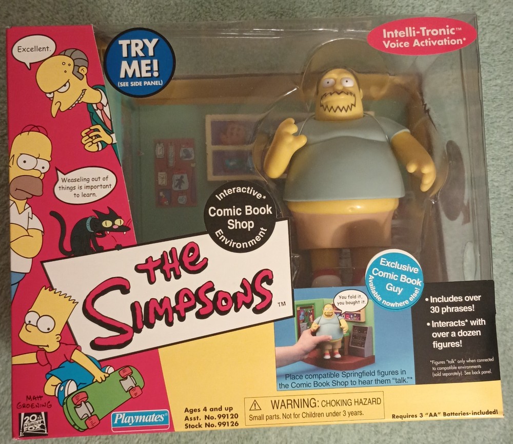Playmates World of Springfield, The Simpsons – Comic Book Shop – Comic Book Guy