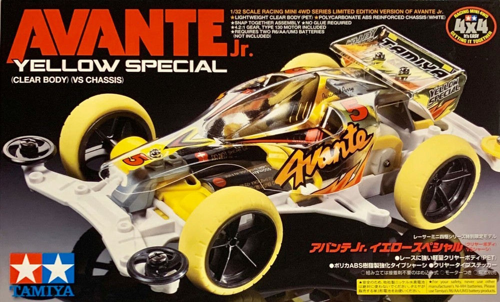 US TAMIYA 95060 Mini 4WD AVANTE Jr. Yellow Special (Clear Body) (VS Chassis)
