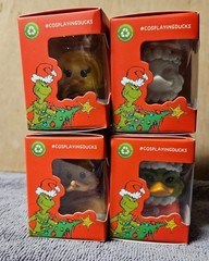 Set Of 4 Mini Tubbz Rubber Ducks Grinch, Santa Costume Grinch,Cindy-lou Who,Max