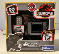 Tiny TV Classics Collectible TV with Real Working Remote (Jurassic Park) READ