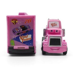 2-Car Disney Pixar Cars No.76 Vinyl Toupee Hauler Truck with Car Diecast Toy Set