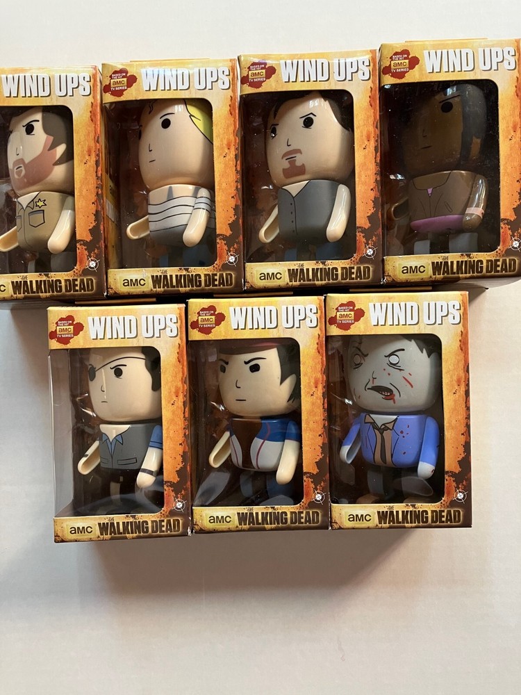 AMC, Walking Dead Wind Ups, Complete Set of 7, Bulls I Toy, Rick-Michonne-Daryl