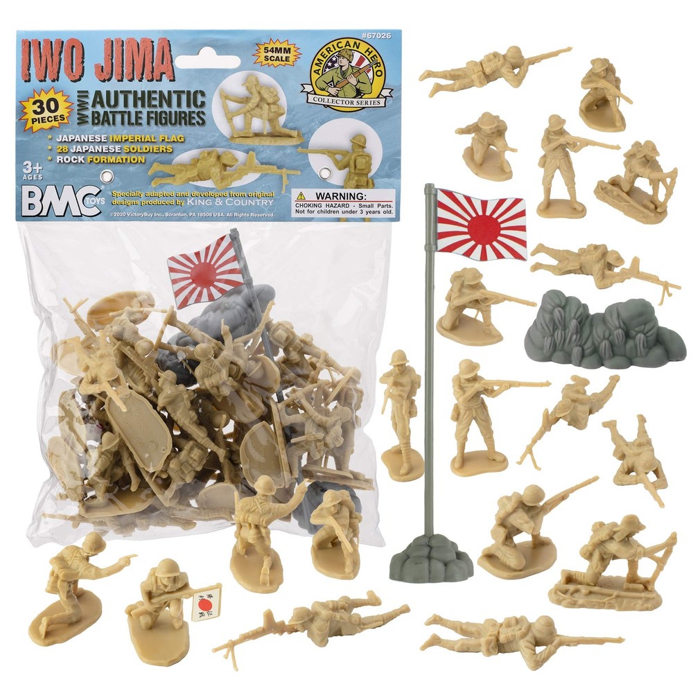 BMC WW2 Japanese Plastic Army Men – 30 Imperial Soldiers of Japan 1:32 Figures