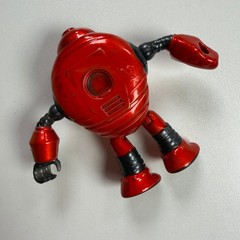 NICOGE Red Robot Action Figure 3.5in Articulated Plastic Toy JXZ7017