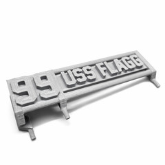 GI Joe USS Flagg Custom 3D Printed (PLA) Fantail Rail with “99” or “COBRA”