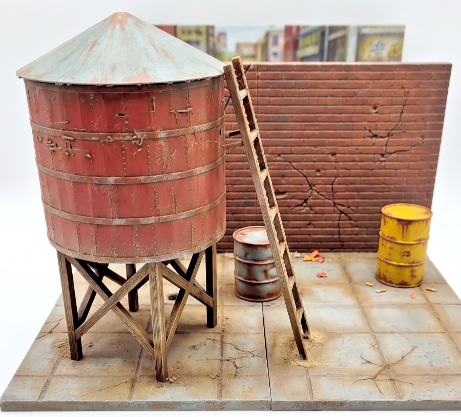 Urban Rooftop Alley Diorama – 1:12 Scale Unpainted Model Kit for 6″ Figures