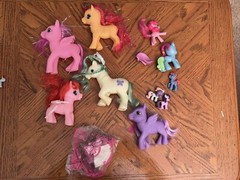 VINTAGE MY LITTLE PONY FIGURE LOT VARIOUS PONIES SOME WITH BRAIDED HAIR