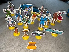 Batman & Robin 1973 Playset Ideal w/ 18 Figures 17 Bases Vtg See Pics Incomplete