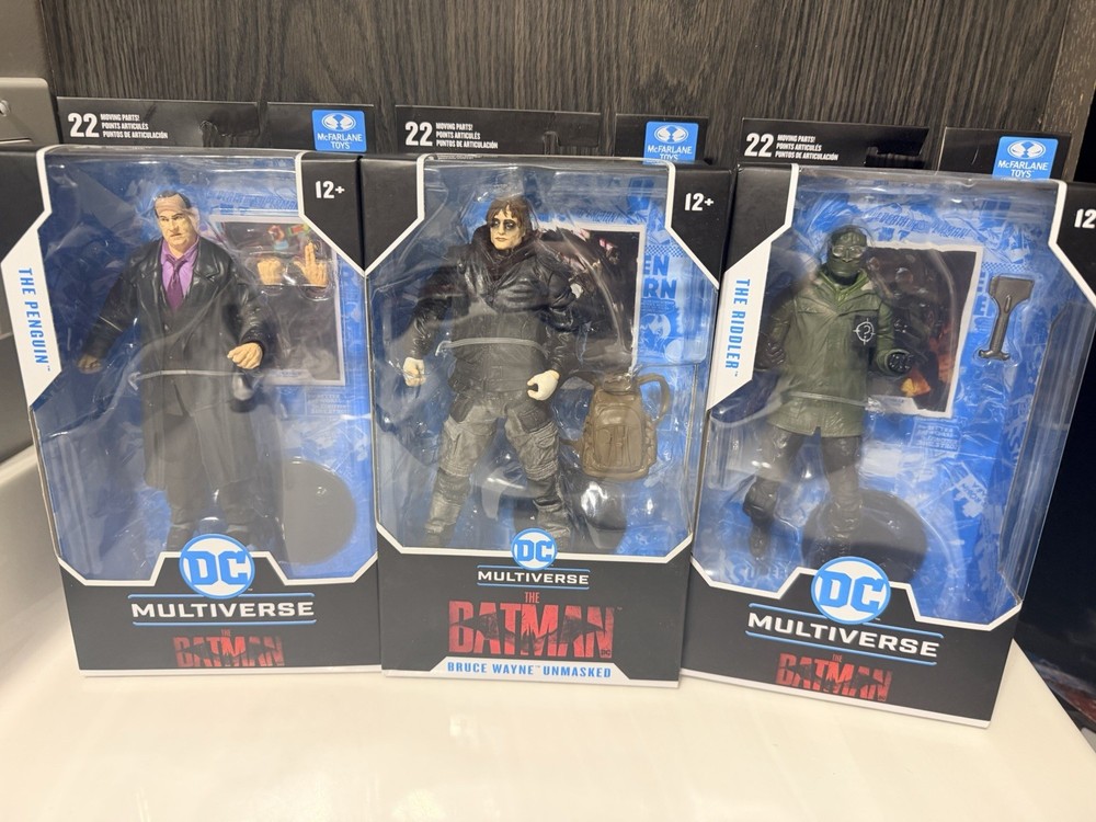 McFarlane Toys DC Multiverse The Penguin ,Riddler Bruce Wayne Batman Movie Lot