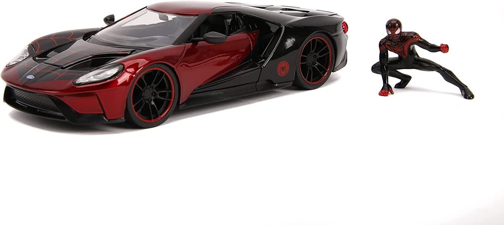 Jada Toys Marvel Miles Morales & 2017 Ford GT 1:24 Scale Die-Cast Car