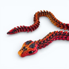 Lot 4 Articulated Snake Fidget Toys 3D Printed Flexible Desk Toy Gift – 21″